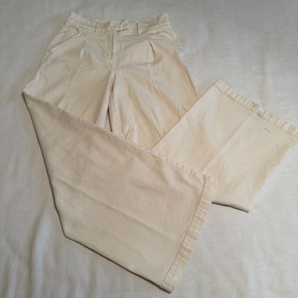 American Eagle Outfitters Pants Womens 4 Wide Leg Stretch Pleated Chino Office